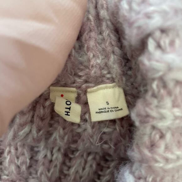 Anthropologie Moth Lavender Pink Coquette Boho Bow Back Sweater Size S - Picture 4 of 10